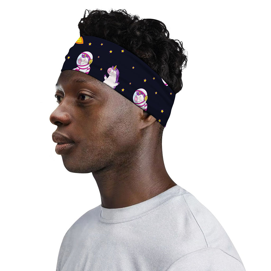 Space Astronaut Unicorn Pattern Print Sports Headband