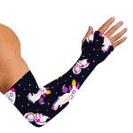 Space Astronaut Unicorn Pattern Print Sun Protection Arm Sleeves