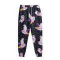 Space Astronaut Unicorn Pattern Print Sweatpants