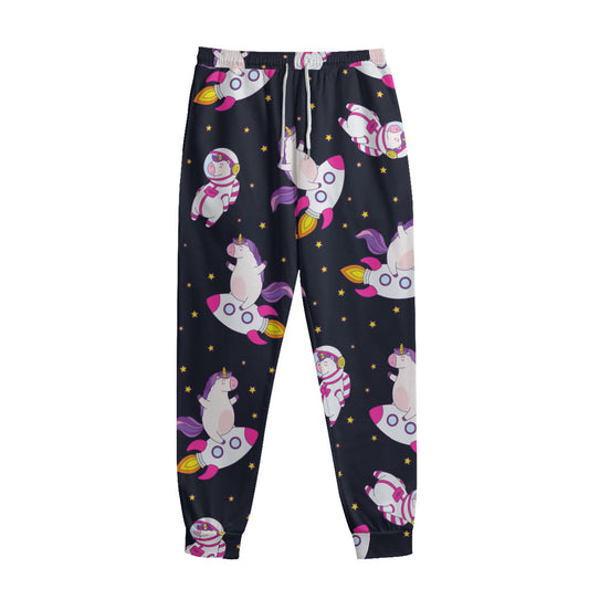 Space Astronaut Unicorn Pattern Print Sweatpants