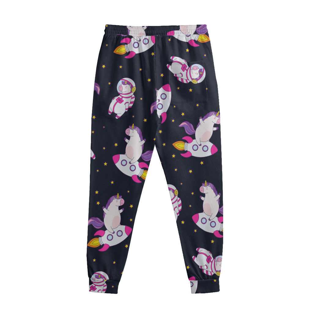 Space Astronaut Unicorn Pattern Print Sweatpants