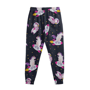 Space Astronaut Unicorn Pattern Print Sweatpants