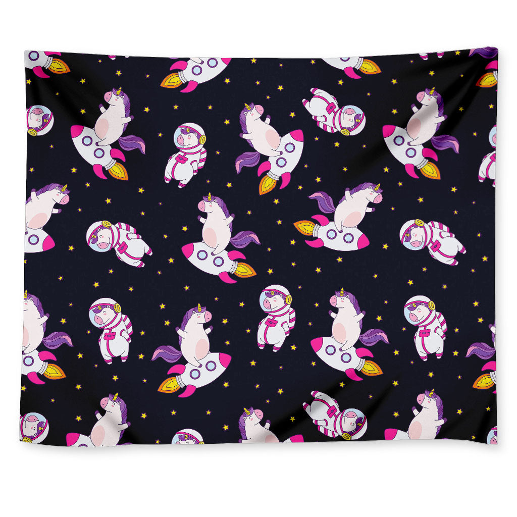 Space Astronaut Unicorn Pattern Print Tapestry