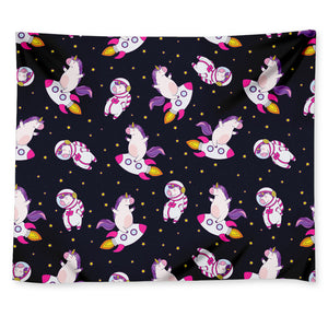 Space Astronaut Unicorn Pattern Print Tapestry