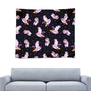 Space Astronaut Unicorn Pattern Print Tapestry