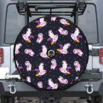 Space Astronaut Unicorn Pattern Print Tire Cover With Camera Hole