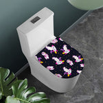 Space Astronaut Unicorn Pattern Print Toilet Lid Cover