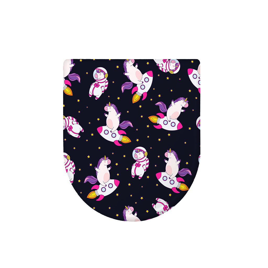 Space Astronaut Unicorn Pattern Print Toilet Lid Cover