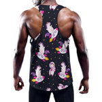 Space Astronaut Unicorn Pattern Print Training Tank Top
