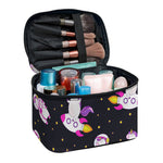 Space Astronaut Unicorn Pattern Print Travel Makeup Bag