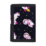 Space Astronaut Unicorn Pattern Print Trifold Wallet