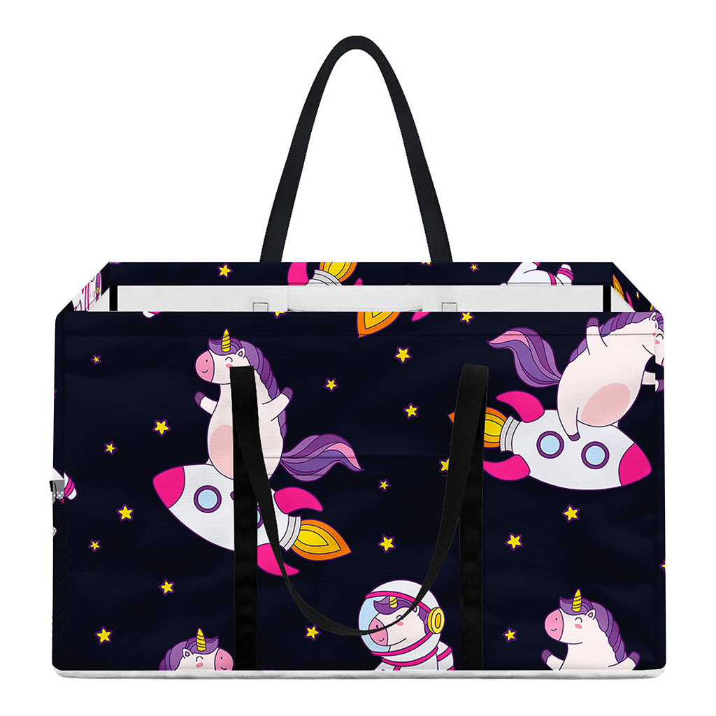 Space Astronaut Unicorn Pattern Print Utility Tote Bag
