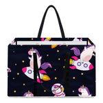 Space Astronaut Unicorn Pattern Print Utility Tote Bag