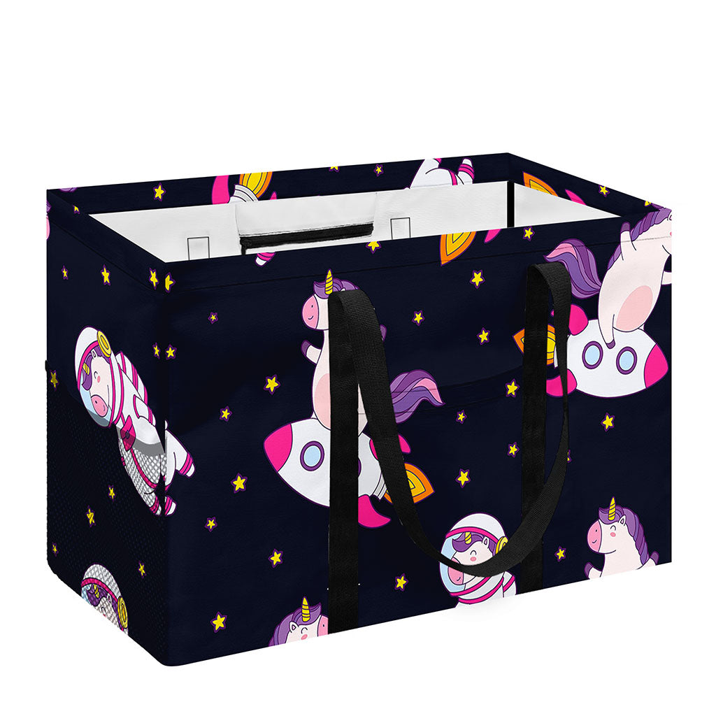 Space Astronaut Unicorn Pattern Print Utility Tote Bag