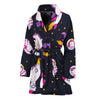 Space Astronaut Unicorn Pattern Print Women's Bathrobe