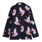 Space Astronaut Unicorn Pattern Print Women's Blazer