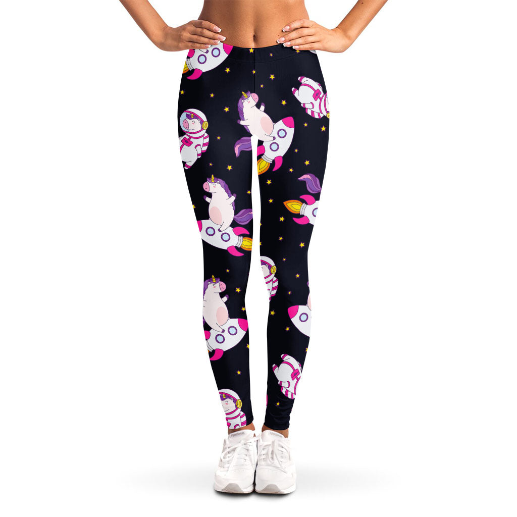 Space Astronaut Unicorn Pattern Print Women's Leggings