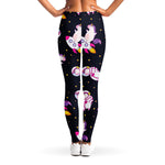 Space Astronaut Unicorn Pattern Print Women's Leggings