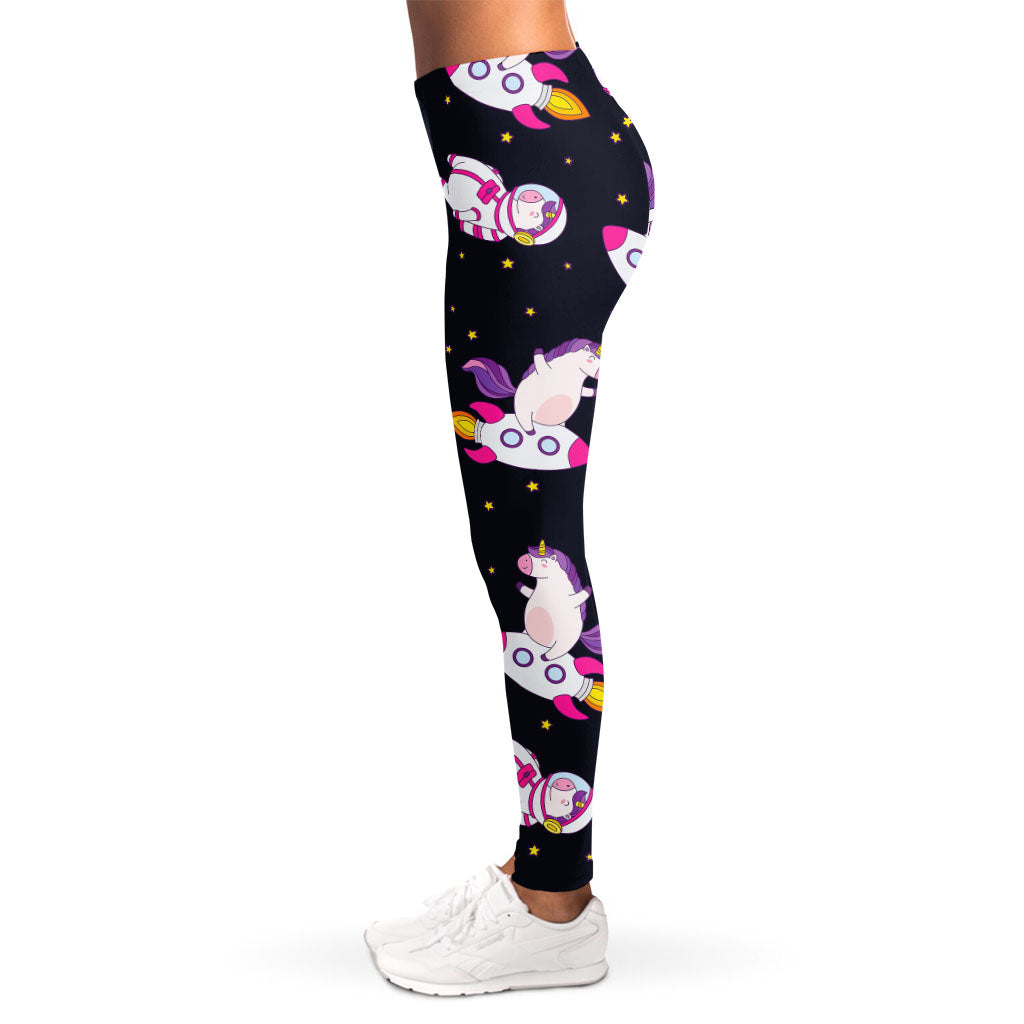 Space Astronaut Unicorn Pattern Print Women's Leggings