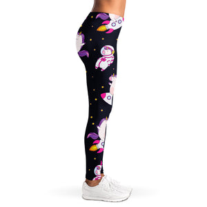 Space Astronaut Unicorn Pattern Print Women's Leggings