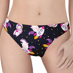 Space Astronaut Unicorn Pattern Print Women's Thong