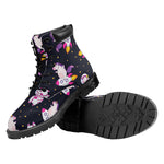 Space Astronaut Unicorn Pattern Print Work Boots