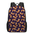 Space Fox Pattern Print 17 Inch Backpack