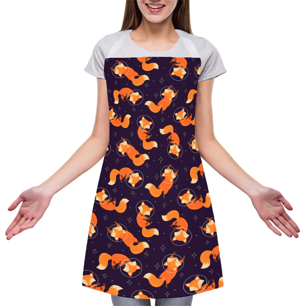 Space Fox Pattern Print Adjustable Apron
