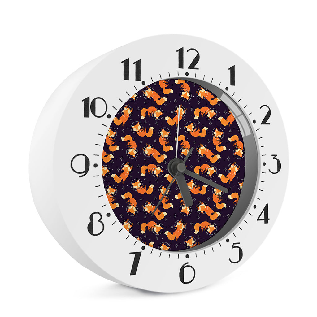 Space Fox Pattern Print Alarm Clock