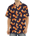 Space Fox Pattern Print Aloha Shirt