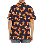Space Fox Pattern Print Aloha Shirt