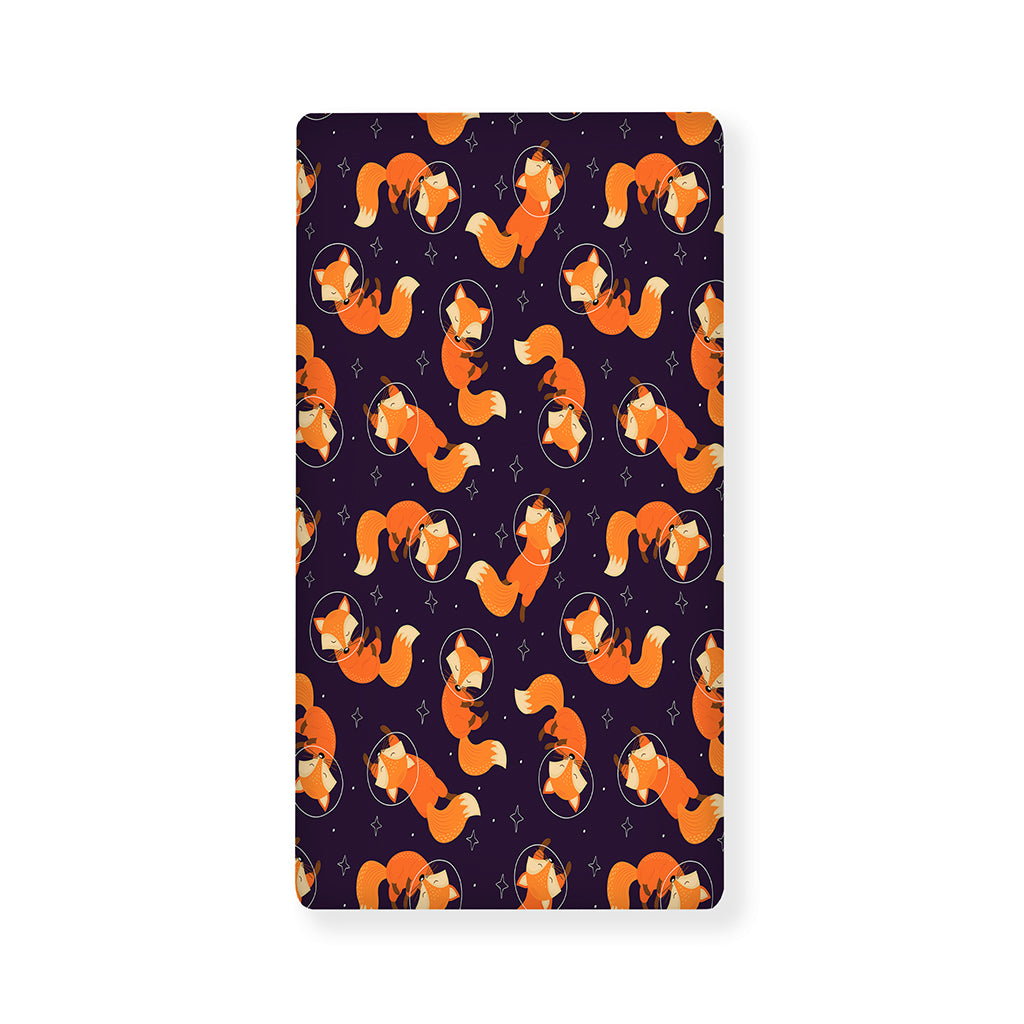 Space Fox Pattern Print Baby Crib Sheet