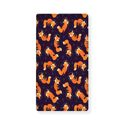 Space Fox Pattern Print Baby Crib Sheet