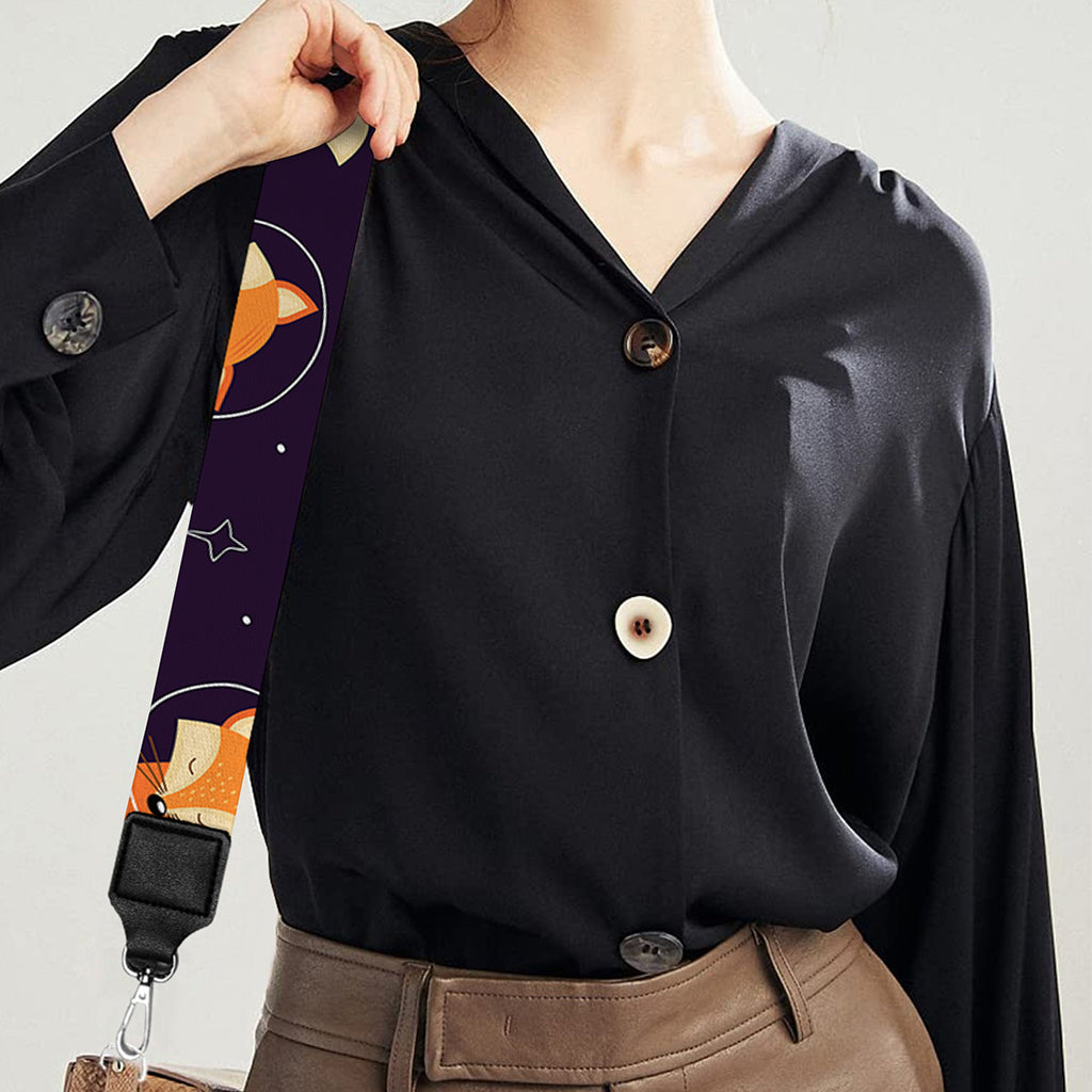 Space Fox Pattern Print Bag Strap