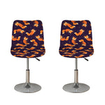 Space Fox Pattern Print Bar Stool Covers