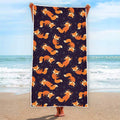 Space Fox Pattern Print Beach Towel