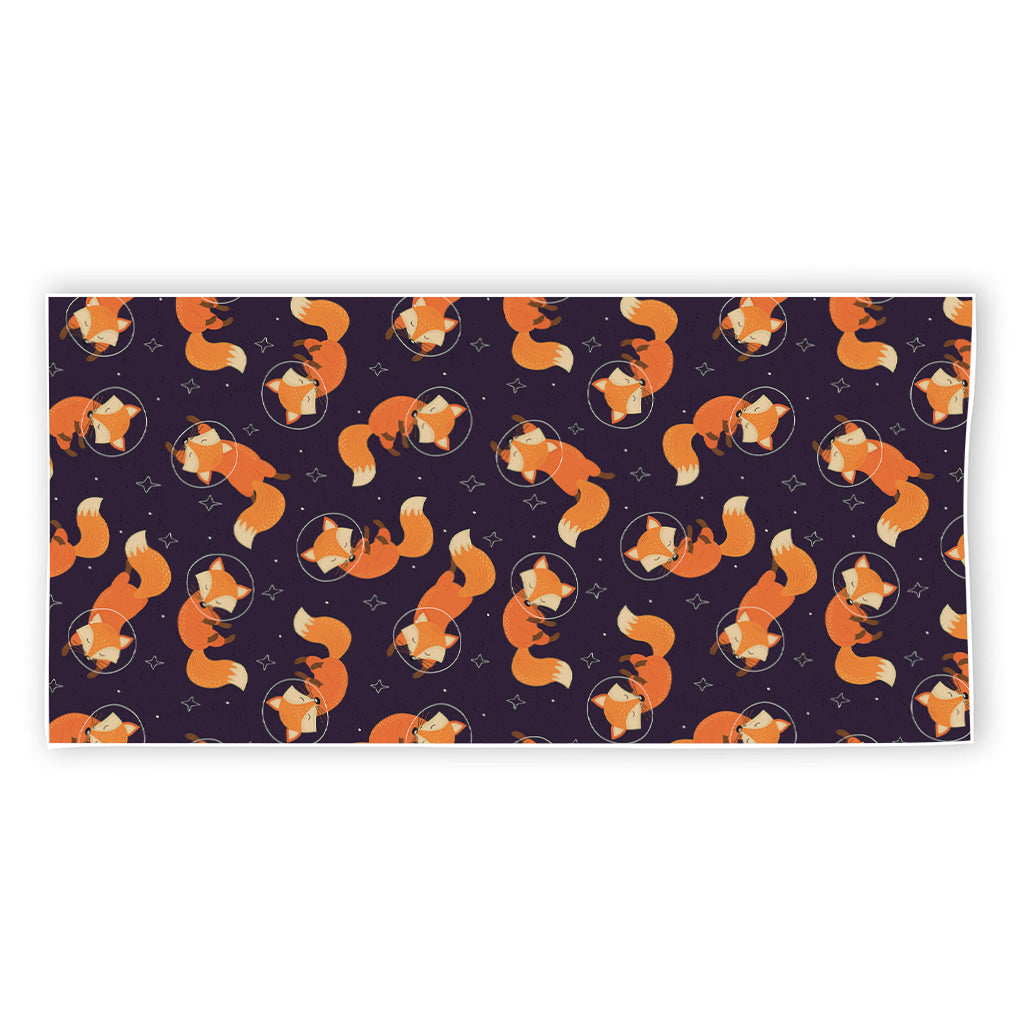 Space Fox Pattern Print Beach Towel