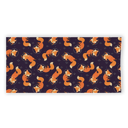 Space Fox Pattern Print Beach Towel