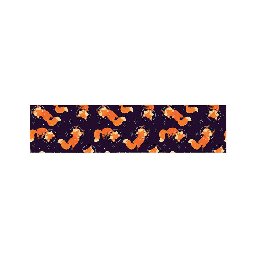 Space Fox Pattern Print Bed Runner