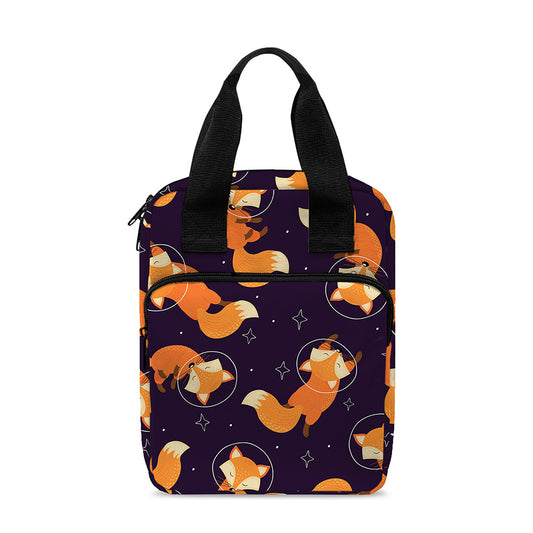 Space Fox Pattern Print Bible Tote Bag