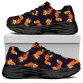 Space Fox Pattern Print Black Chunky Shoes