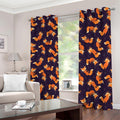 Space Fox Pattern Print Dimout Grommet Curtains