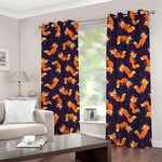 Space Fox Pattern Print Blackout Grommet Curtains