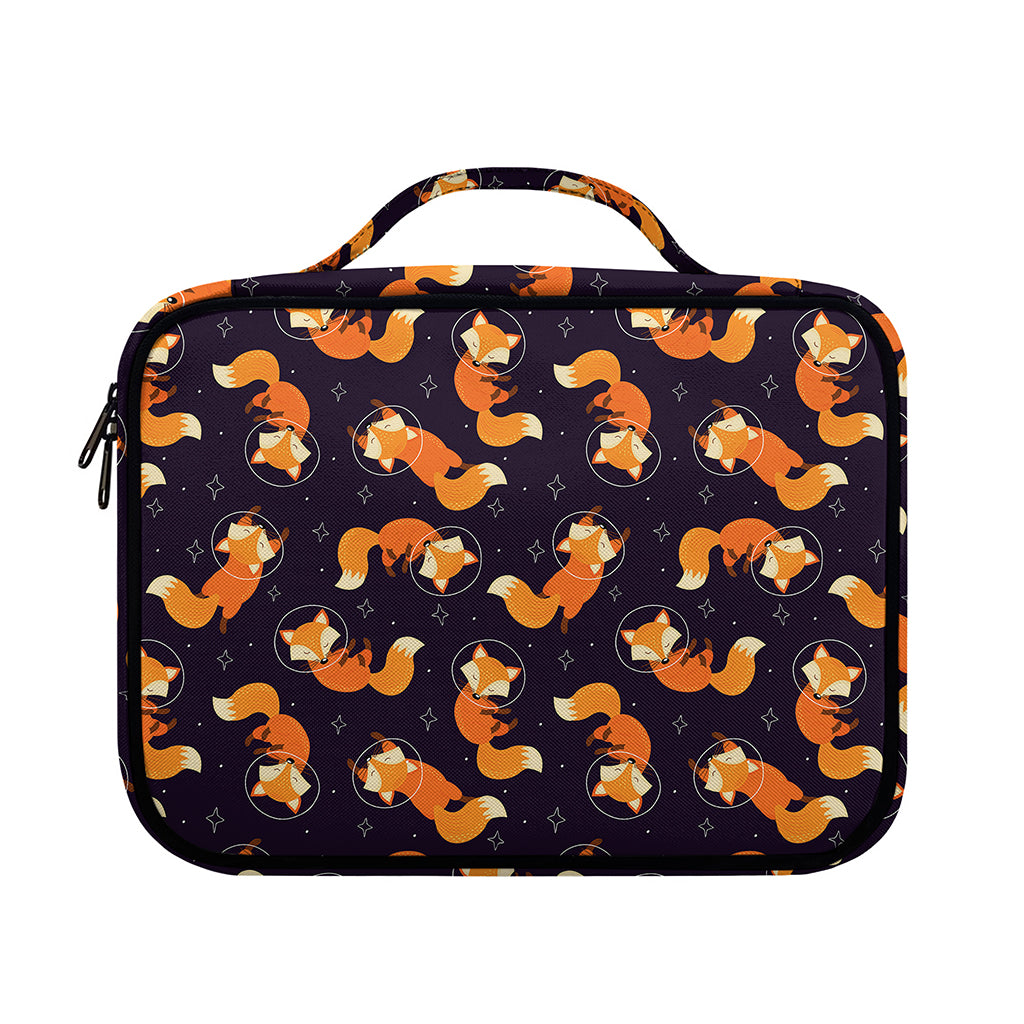Space Fox Pattern Print Briefcase Bible Bag