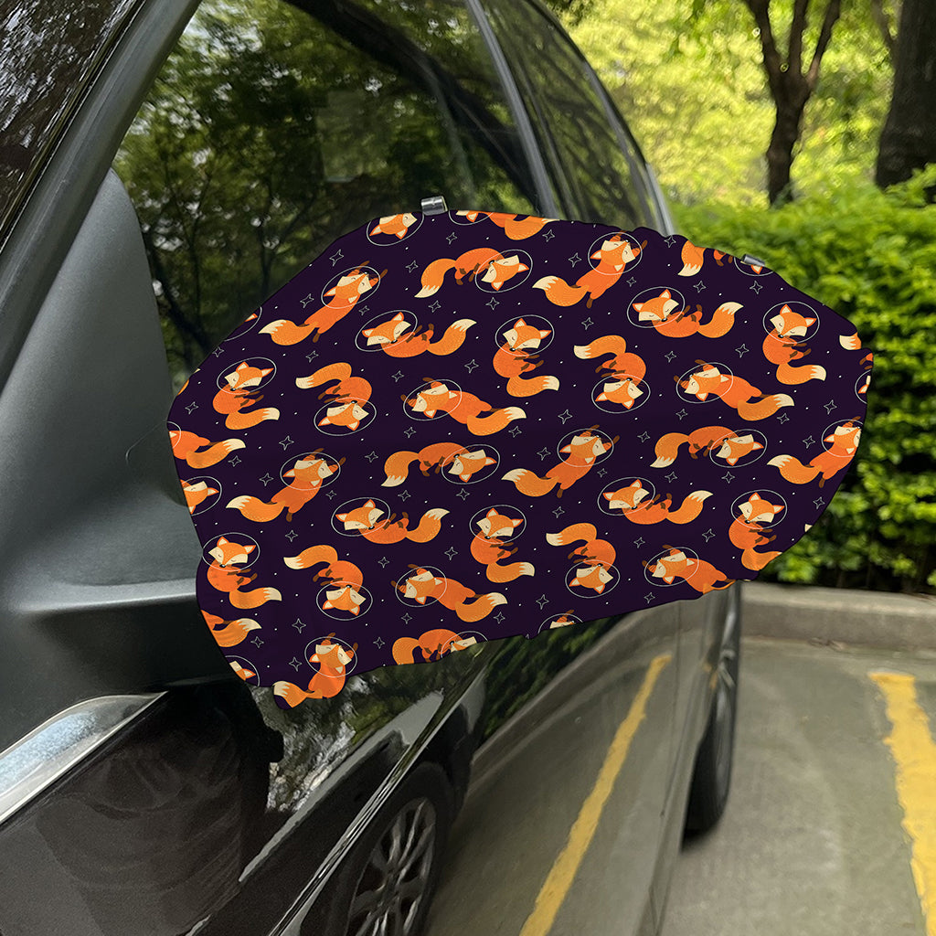 Space Fox Pattern Print Car Side Mirror Covers