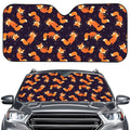 Space Fox Pattern Print Car Windshield Sun Shade