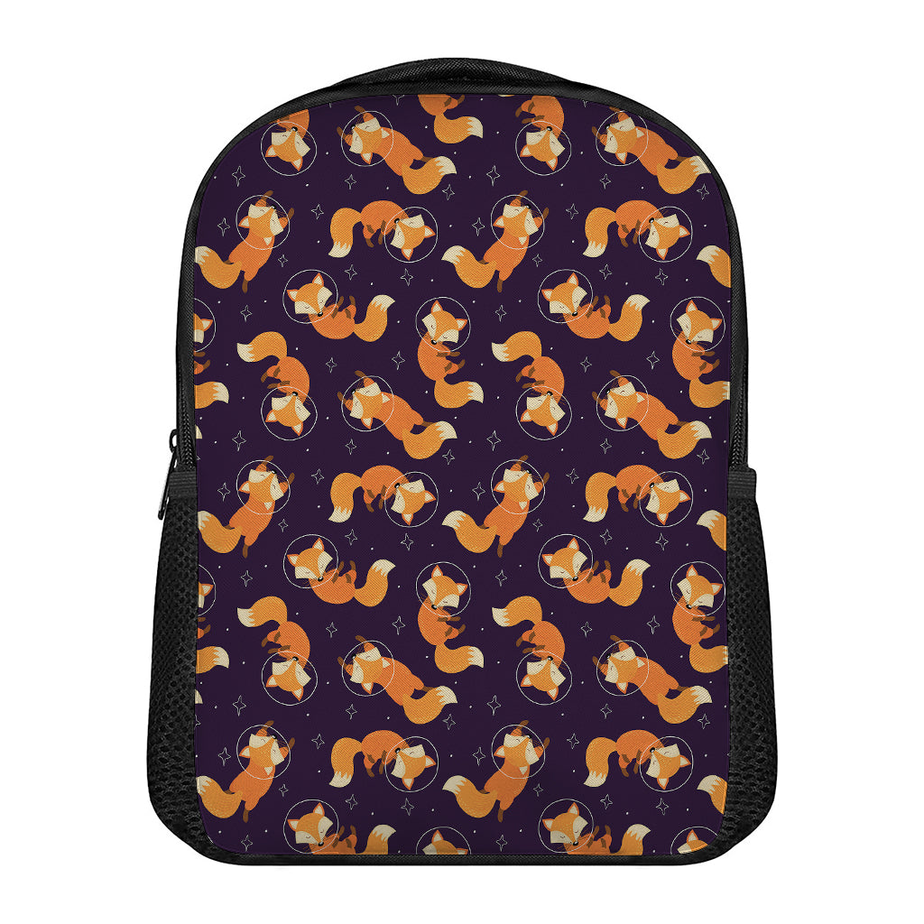 Space Fox Pattern Print Casual Backpack