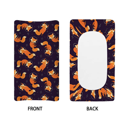 Space Fox Pattern Print Changing Pad Cover