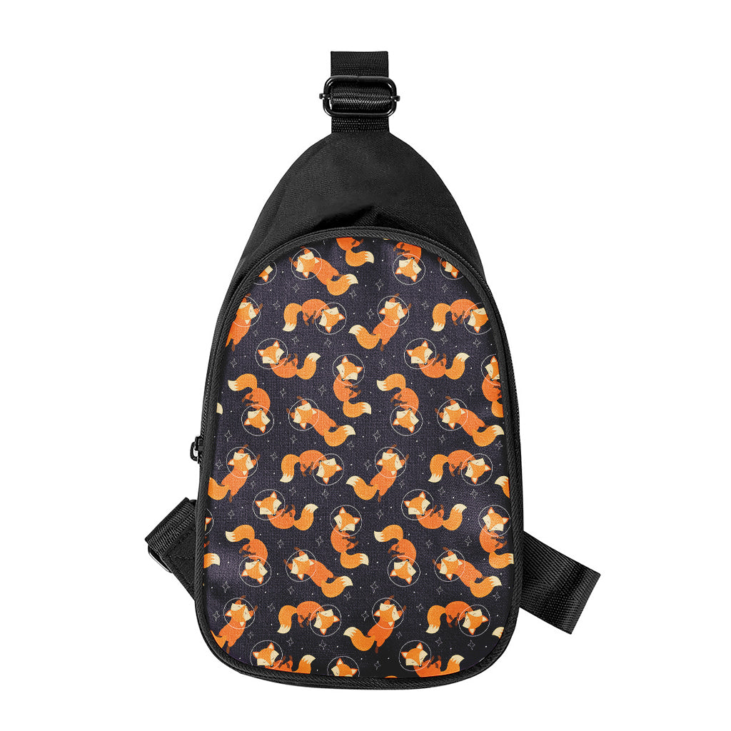 Space Fox Pattern Print Chest Bag