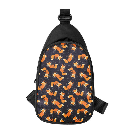 Space Fox Pattern Print Chest Bag
